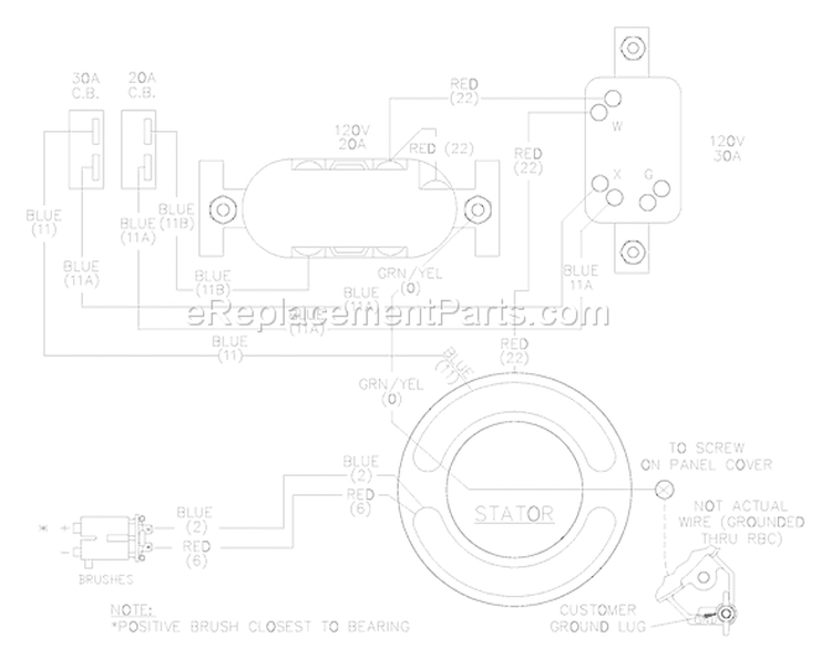 Page F Diagram and Parts List for 1653-4  Briggs and Stratton Generator